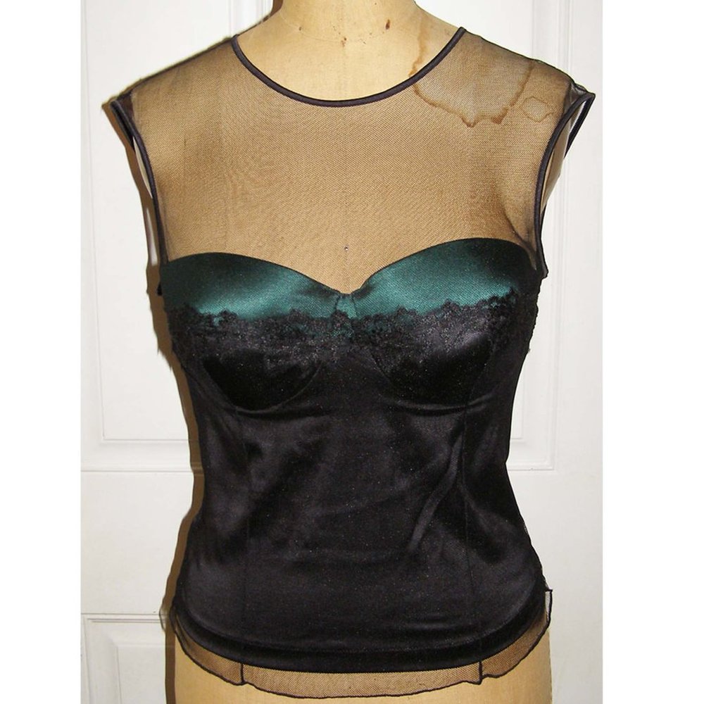 NWT w/Defect $700 LA Perla Smoking Collection Bustier/Corset top size 36D